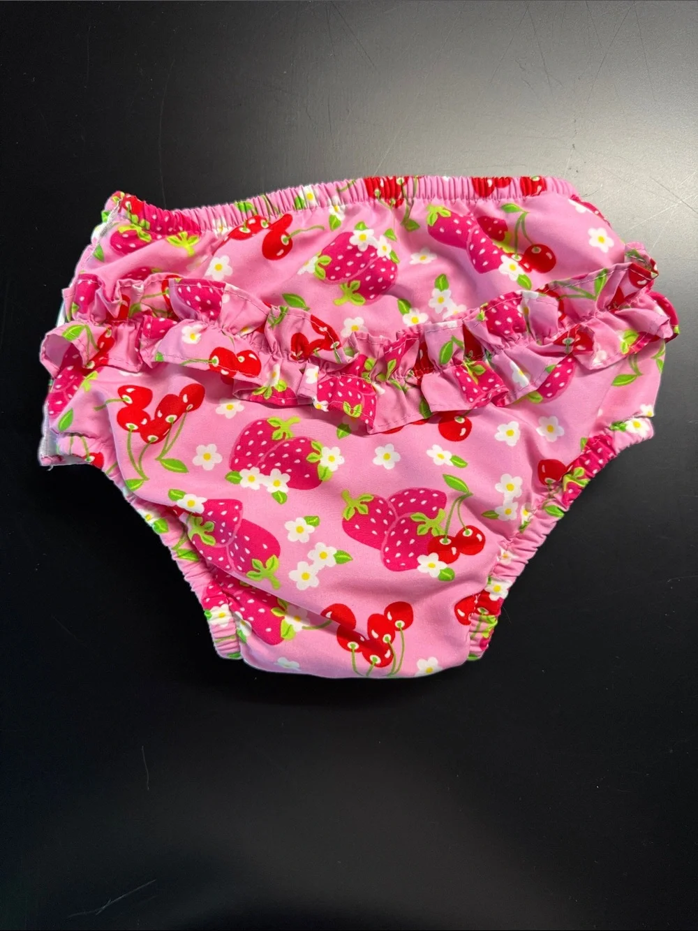 iplay Toddler Pink Strawberry & Cherry Ruffle Swim Diaper Cover - 4T